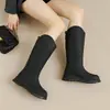 Zapatos de Lluvia de Moda Transfronterizos para Mujer de Caña Alta de Moda Versátiles para Exteriores Zapatos de Goma Suela Gruesa Antideslizantes para Cocina Zapatos de Agua Impermeables Zapatos para Lavar el Coche
