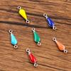 6 colores 5 x 15 mm accesorios de joyería de acero inoxidable color acero gota irregular conector encanto pulsera accesorios