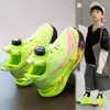 Tênis esportivo infantil para meninos, calçados casuais respiráveis para crianças, novos tênis de corrida da moda para primavera e outono, com malha, antiderrapantes e sola macia para meninos