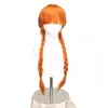 Adereço de cabeça peruca Adams Agnes transfronteiriço com tranças de rabo de cavalo duplo, peruca cosplay de fibra sintética, modelo novo