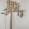 Pastel de Cumpleaños Spot Letras Inglesas Corazón Calado Decoraciones de Madera Decoración para Insertar en Pastel de Boda