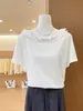Tiro Real~ Camiseta Gris de Manga Corta con Hombro Asimétrico y Corte Holgado para Mujer, Top de Verano Estilo Perezoso Puro Deseo sin Hombros