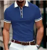 Moda Masculina Casual Transfronteriza Temu Estampado 3D Manga Corta Botones Polo Verano Nueva Fuente Fábrica Mayorista