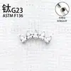 Brincos Stud Titanium G23 com Borda Chanfrada e Zircônia 5A, Piercings de Lábio, Piercings de Hélice, Joias para Piercing de Hélice em Liga de Titânio F136