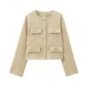 Venta al por mayor transfronteriza Amazon otoño e invierno nueva ropa de mujer estilo Chanel moda decoración de botones chaqueta de traje corta B88646