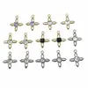 Kc Oro y Blanco K Aleación Chapada Cuadrado Diamante de Color Trébol de Cuatro Hojas Colgante Pulsera DIY Collar Accesorios de Joyería Materiales