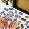 50 rejas de ventana prósperas para mascotas diez mil flores pegatinas de ventana de espejo retro hermoso venta al por mayor transfronteriza material para diario de mano pegatinas impermeables