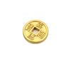 Accesorios de cuentas del Emperador de cinco monedas de oro bañadas en cobre, accesorios de colgante tejido DIY, accesorios de pulsera delicados de monedas de cobre dorado