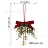 Decoración Navideña Colgante de Campana Lazo de Terciopelo Colgante de Piña para Árbol de Navidad Suministros para Decoración de Escena Adornos Colgantes Decorativos