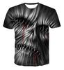 Desejo verão nova camiseta de terror boneca fantasma impressão digital 3D moda masculina top de manga curta