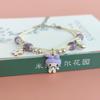 Pulseira de Cerâmica Fofa de Desenho Animado para Meninas, Pulseira com Pingente de Coelho Estilo Fresco, Popular em Mercados Noturnos, Simples e Versátil