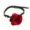 Gag Alternativo de Flor de Rosa para Bondage Treinamento Bola de Silicone na Boca Jogo de Papel de Escrava Feminina para Casal Brinquedos Sexuais Adultos