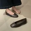 Versión de Piel de Cordero~Negro Francés Slip-on Puntas Redondas Planos Mujer Tacón Bajo Moda Viaje Lazo Bailarinas