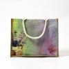 Estilo Casual Dly Bolso de Yute y Lona Hecho a Mano Bolso Tote Cruzado de Gran Capacidad Logo Almacenamiento de Mano