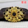 60662 Cobre Estilo Antiguo Joyería DIY Hecho a Mano Cloisonné Pasador Corona de Pelo Material Accesorios 36*50mm Hoja de Loto