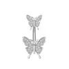 Anillo de ombligo clásico transfronterizo con circonita exquisita, amor, mariposa, hebilla de ombligo, joyería para piercing corporal, venta al por mayor, personalizado