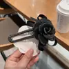 11,5 cm Presilha Preguiçosa com Strass Cinza Moda de Luxo Laço de Fita de Cetim Grampo Bico de Pato para Mulheres