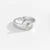 Anillo Versátil Ajustable de Moda Europea y Americana Incrustado con Circonita Nuevo Popular 2025 Anillo Abierto para Dedo Índice para Mujeres