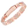 Pulsera Magnética Popular Transfronteriza Europea y Americana, Elegante Aleación de Trébol de Lujo Ligero Incrustada con Diamantes, Pulsera Magnética de Una Fila para Mujer