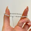 Pulsera de plata de ley S925 con forma de ojo de gato, con destellos brillantes y serpentinas, para mujer, con cuentas de nicho de gran sentido, con posicionamiento ajustable