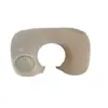 Almohada Inflable en Forma de U con Terciopelo para Protección del Cuello, Almohada para Siesta de Viaje, Ligera, Portátil, Soporte Estable, Alivia la Fatiga
