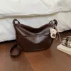 Bolso tipo Dumpling de Moda Estilo Coreano Nuevo Estilo Gran Capacidad Cuero Suave Bolso de Hombro Único a la Moda Bolso de Axila Sencillo de Temperamento Nicho para Mujeres