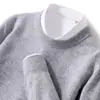 Suéter Masculino de Lã 100% Cor Lisa Pronto para Vestir Gola Redonda Outono e Inverno Manga Longa Tricô Pulôver Versátil Casual