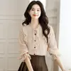 2026 Camisa de Gasa Estilo Francés Primavera y Otoño Chic Lunares Top Blusa para el Trabajo Retro Francés