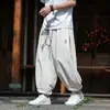 Pantalones jogger ligeros de verano con cordón, talla L8X, corte holgado, estilo chino bordado, pantalones de seda helada de secado rápido para hombre
