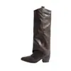 Primeiro Encontro: Calças Pantalona Estilosas e Emagrecedoras para Mulheres, Nova Coleção Outono/Inverno 2026, Bico Fino, Altura do Joelho, Botas de Cavaleiro, Botas Longas