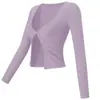 Roupas de Yoga Transfronteiriças Femininas Vazamento no Umbigo Sexy Corrida Treinamento Top Esportivo Fitness Manga Longa