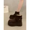 Botas Cálidas de Felpa de Moda para Mujer Otoño e Invierno 2025 para Mujeres con Suelas Gruesas Botas de Nieve Birkenstock para Personas Bajas