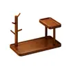 Novo porta-chaves de entrada estilo chinês, organizador de mesa para itens pequenos, bandeja de armazenamento para óculos, prateleira com gancho de madeira maciça