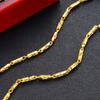 Collar hexagonal sólido corto de arena dorada de Vietnam de 5 mm para hombres y mujeres, latón chapado en oro real de 24 quilates, collar de bambú, salida de fábrica