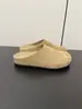 Outono 2024 Novos Sapatos Birkenth Solado Grosso Estilo Fileira Couro Genuíno Slip-on Planos Preguiçosos Birkenth Baotou Meia Chinelo para Mulheres
