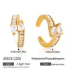 Brincos Wanxing Estilo Clássico Ouro 18K Aço Inoxidável Zircônia Camada Dupla Luxo Leve Brincos de Alta Qualidade Joias Transfronteiriças Atacado