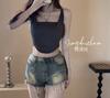 Camisola de Tirantes con Copas para Mujer, Adecuada para Usar Tanto por Dentro como por Fuera, Algodón Dopamina Suave y Versátil Camiseta sin Mangas de Verano