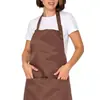 Avental Transfronteiriço Amazon de Poliéster com Gola Halter e Logotipo Personalizado para Padaria, Cafeteria, Roupa de Trabalho, Avental de Cozinha Doméstica