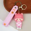 Chaveiro de Menina Sakura Fofo Pingente de Moda Exquisito para Meninas Doce Mochila Escolar Boneca de Carro Chaveiro