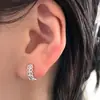 Aretes de Plata de Ley s925 con Forma de Flor de Encaje Estilo Japonés Coreano Dulce Lindos Huecos de Encaje Nicho Diseño de Alta Gama
