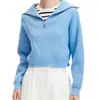 Nuevo Diseño de Nicho Primavera y Otoño Suave y Cera Cremallera Media Cuello Alto Color Sólido Más Fácil de Combinar Suéter de Punto Casual Top para Mujer