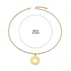 Collar Sencillo Redondo de Acero de Titanio Cadena Retorcida para Hombres y Mujeres, Colgante de Acero Inoxidable con Grabado, Joyería al por Mayor Transfronteriza Más Vendida