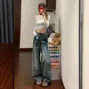 Jeans Anchos de Pierna con Remaches Estilo Retro Americano para Mujer Tendencia Primavera/Verano 2026 Nuevo Diseño de Nicho Pantalones Rectos Sueltos