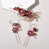 Acessórios de cabelo de noiva mais vendidos transfronteiriços, tiara de flor de pérola, pente de cabelo feito à mão, conjunto de grampos e palitos de cabelo para fotografia de viagem de casamento