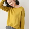 Primavera Nuevo Estilo Tejido de Punto de Cuello Redondo Rizado Camiseta de Fondo de Manga Larga para Mujer Estilo Coreano Holgado Talla Grande Tejido de Punto de Cuello Bajo