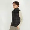 Jaqueta Leve de Penas Outono e Inverno Nova Transfronteiriça Feminina Casual Colete Moda Gola Alta