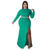 N7748 Amazon estación independiente ebay otoño Europa y Estados Unidos transfronterizo moda mujer sexy cintura descubierta vestido con abertura