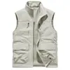 Chaleco Reversible de Otoño e Invierno para Hombre con Cuello Alto, Múltiples Bolsillos, Chaleco de Trabajo, Forro Polar para Exteriores, Engrosado, Chaleco Cálido 2606