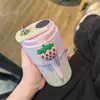Taza de Café con Pantalla de Temperatura Inteligente 316 Acero Inoxidable Termo Taza para Niñas Linda Taza de Acompañamiento con Cuerda para Levantar Portátil Taza para Coche