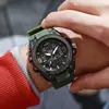 Reloj electrónico de doble pantalla de moda para deportes al aire libre, luminoso, impermeable, reloj electrónico multifunción con esfera grande